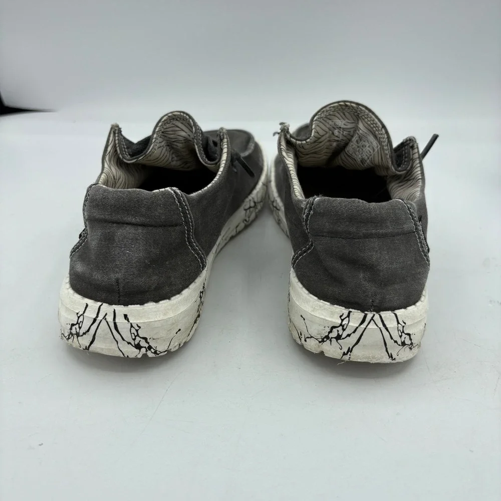 Hey Dude Shoes Womens Size 6 Wendy Moonwash Gray Canvas Slip‎ On Loafer Casual